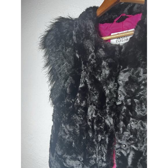 NEIMAN MARCUS/TARGET Faux Fur Vest Sz XS Black Skaist Taylor Crop Boho - Picture 4 of 10